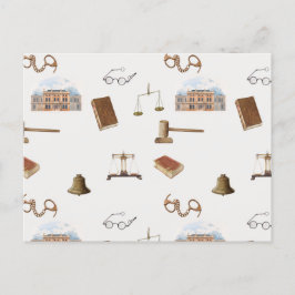 Cartão Postal De Festividades Lei Escala Gavel Padrão Antiquado Jurídico