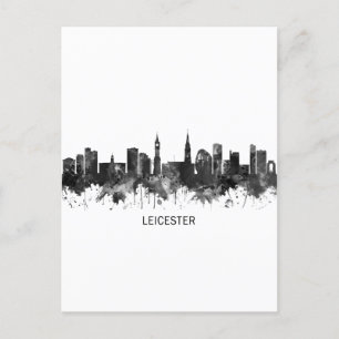 Cartão Postal De Festividades Leicester England Skyline BW