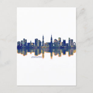 Cartão Postal De Festividades Leicester Skyline