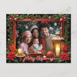 Cartão Postal De Festividades Lembrança de Natal Aconchegante com Foto Própria