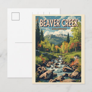 Cartão Postal De Festividades lembranças vintage da Estação de Esqui Beaver Cree