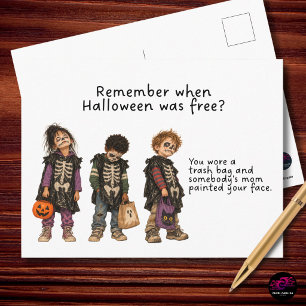Cartão Postal De Festividades Lembre-se Quando o Halloween Era Grátis Esqueleto