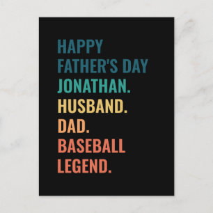 Cartão Postal De Festividades Lenda do Beisebol Retrô Dia dos Pais Personalizado