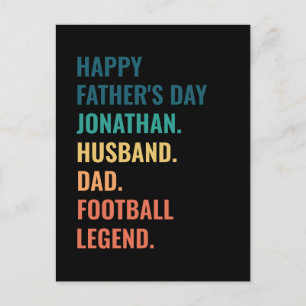 Cartão Postal De Festividades Lenda do Futebol Personalizada Dia dos Pais Marido