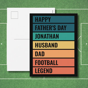 Cartão Postal De Festividades Lenda do Futebol Personalizado Dia dos Pais