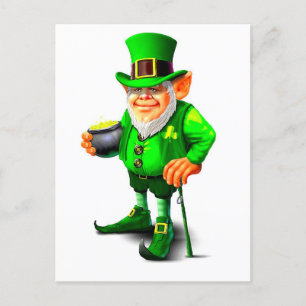 CARTÃO POSTAL DE FESTIVIDADES LEPRECHAUN CUTO