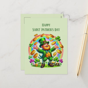 Cartão Postal De Festividades Leprechaun legal do Dia de São Patrício