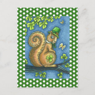 Cartão Postal De Festividades LEPRECHAUN SQUIRREL, ST. PATRICK'S DAY Lucky
