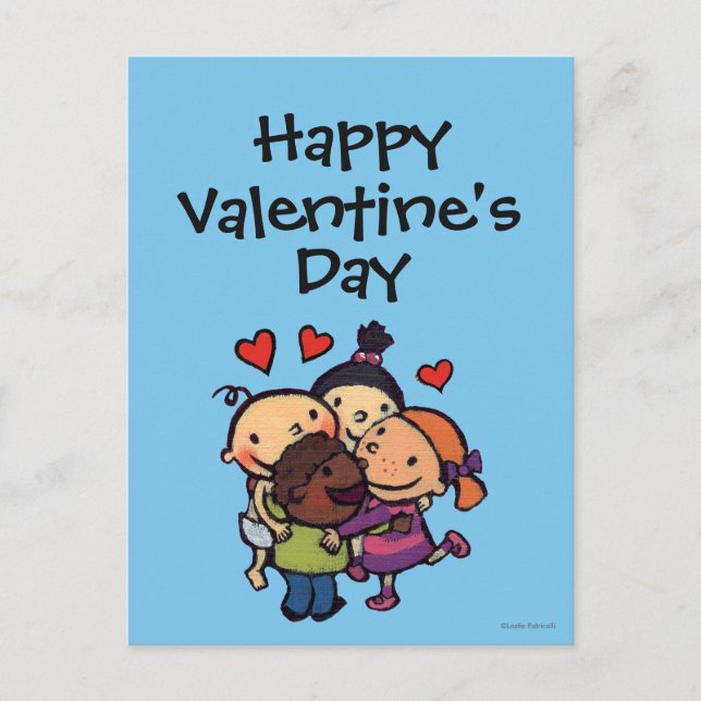 Cartão Postal De Festividades Leslie Patricelli Group Hug with Friends (Frente)