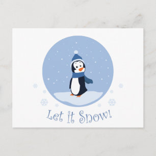 Cartão Postal De Festividades Let It Snow! (Penguin)
