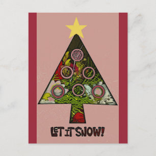 Cartão Postal De Festividades Let It Snow winter holiday season postcard/invite