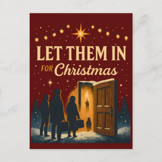 Cartão Postal De Festividades Let Them In for Christmas Design