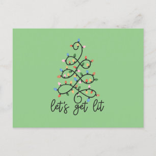 Cartão Postal De Festividades Let's Get Lit Greeting Postcard