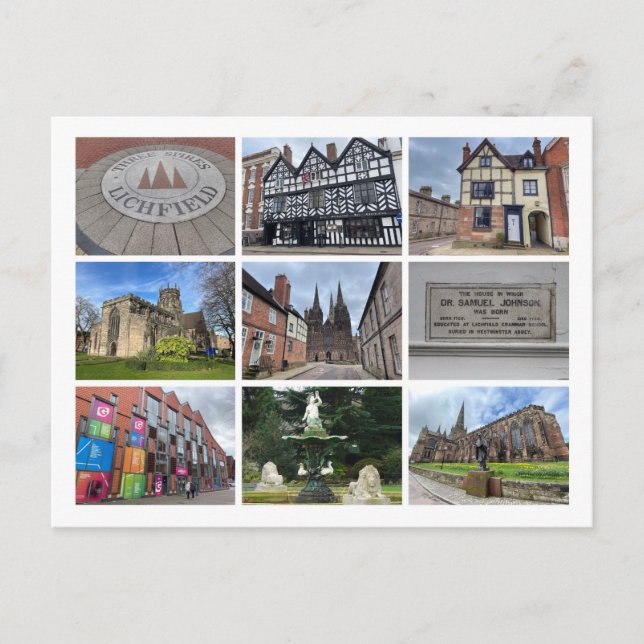 Cartão Postal De Festividades Lichfield Holiday Postcard (Frente)