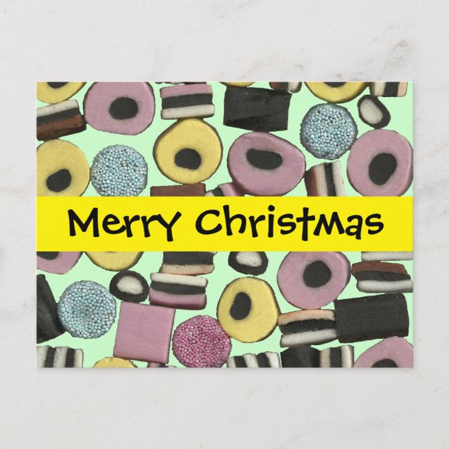 Cartão Postal De Festividades Licorice Assorice - Cartão-postal de Natal (Frente)