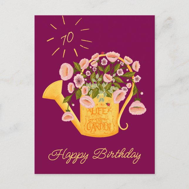 Cartão Postal De Festividades Life is better in the garden personalise card (Frente)