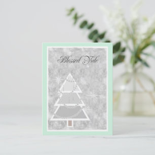 Cartão Postal De Festividades Light Green Blessed Yule
