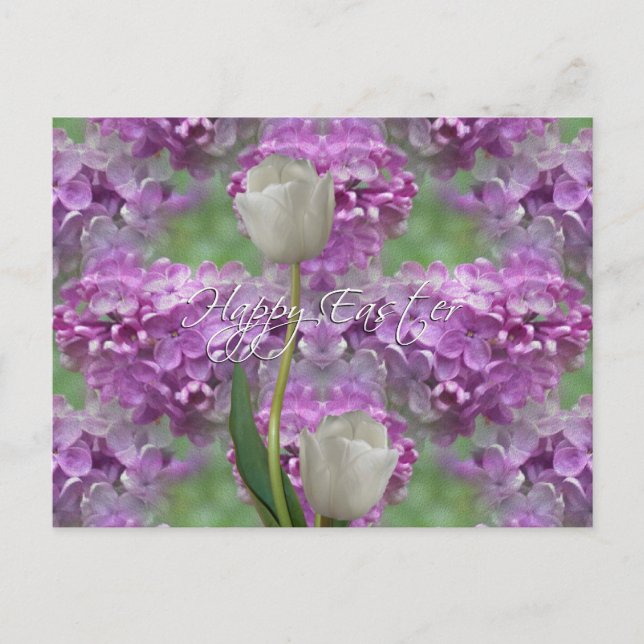 Cartão Postal De Festividades Lilacs do ~ do felz pascoa (Frente)
