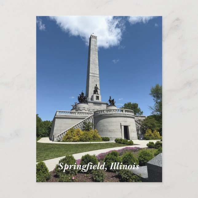 Cartão Postal De Festividades Lincoln Tomb em Springfield, Illinois (Frente)