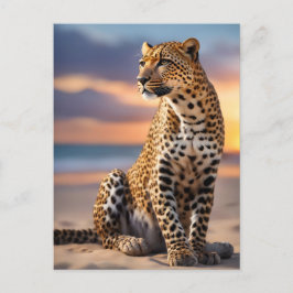 Cartão Postal De Festividades Linda Leopardo