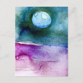 Cartão Postal De Festividades Linda pintura terrestre em aquarela