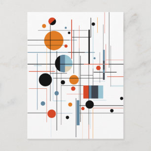Cartão Postal De Festividades Linhas Modernas Minimalistas Geométricas Abstratas