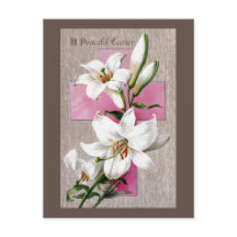 Lírios de Páscoa e Cruz Rosa