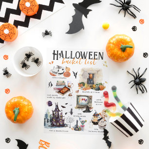 Cartão Postal De Festividades Lista de Desejos de Halloween Ilustrações em Aqu