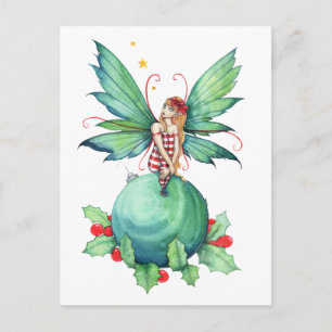 Cartão Postal De Festividades Little Christmas Fairy Postcard