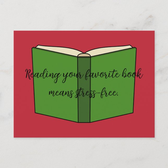 Cartão Postal De Festividades Livro Verde da Cartoon | Adicionar texto (Frente)