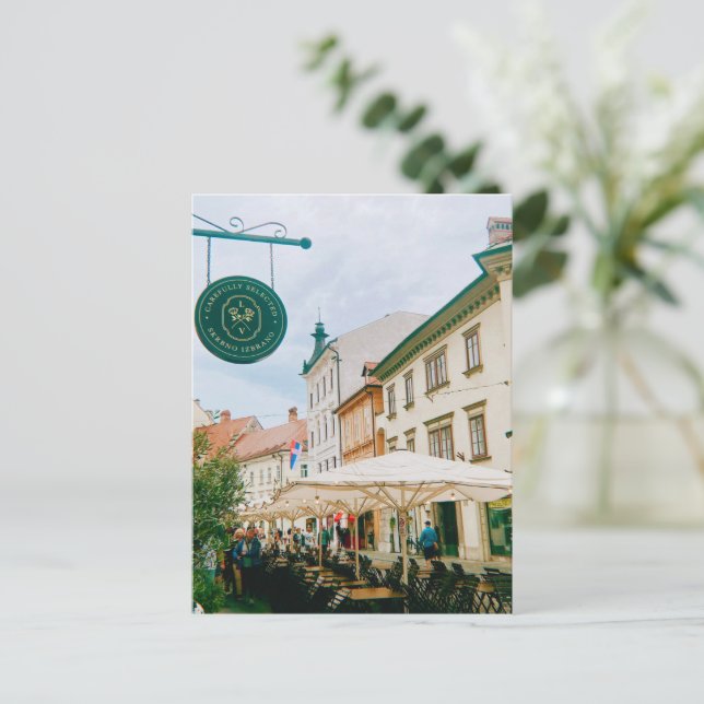 Cartão Postal De Festividades Ljubljana Cityscape (Em pé/Frente)