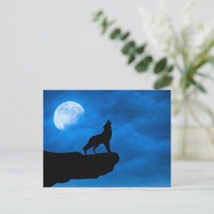 Cartão Postal De Festividades Lobo Noturno