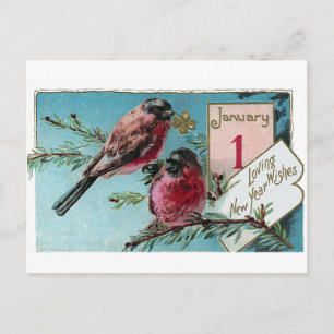 Cartão Postal De Festividades Localizações no ano novo da pintura em árvore