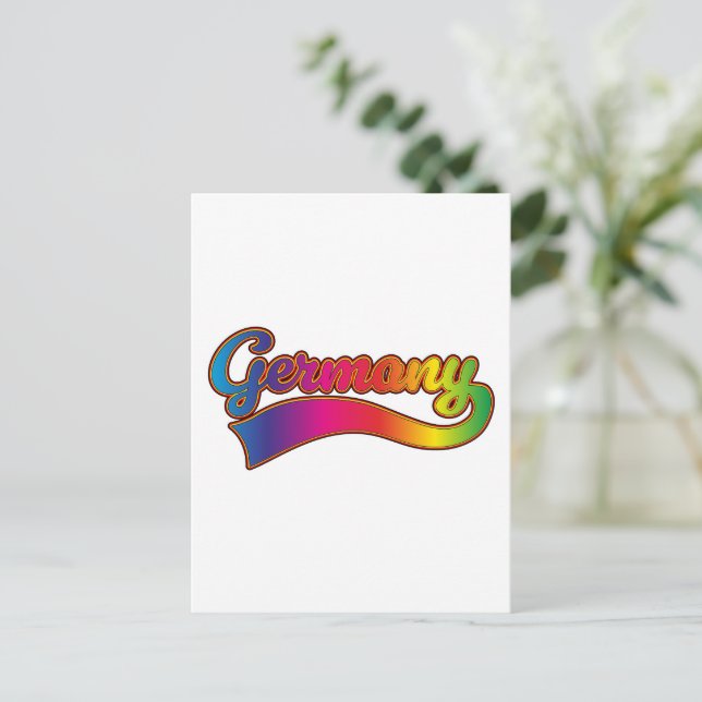 Cartão Postal De Festividades logotipo alemão Rainbow (Em pé/Frente)