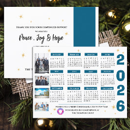 Cartão Postal De Festividades Logotipo corporativo do calendário 2026 para a emp