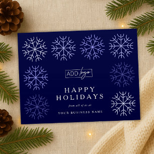 Cartão Postal De Festividades Logotipo da empresa Flocos de neve Marinho Corpora