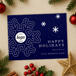 Cartão Postal De Festividades Logotipo da empresa Flocos de neve Marinho Corpora