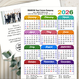 Cartão Postal De Festividades Logotipo de Foto Corporativa do Calendário Moderno