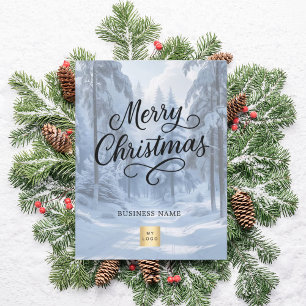 Cartão Postal De Festividades Logotipo de negócios da Maravilha Feliz de Natal n