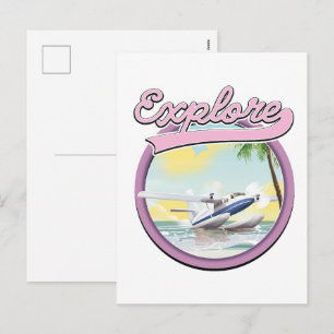 Cartão Postal De Festividades logotipo de viagem Explore