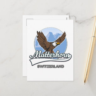 Cartão Postal De Festividades logotipo de viagem Matterhorn Suíça