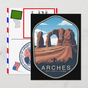 Cartão Postal De Festividades logotipo do parque nacional arches adesivo emblema