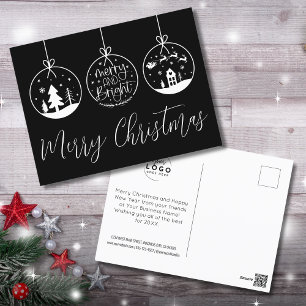 Cartão Postal De Festividades Logotipo Moderno Negócios Natal