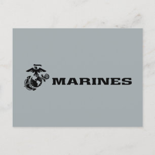Cartão Postal De Festividades Logotipo preto empilhado do USMC