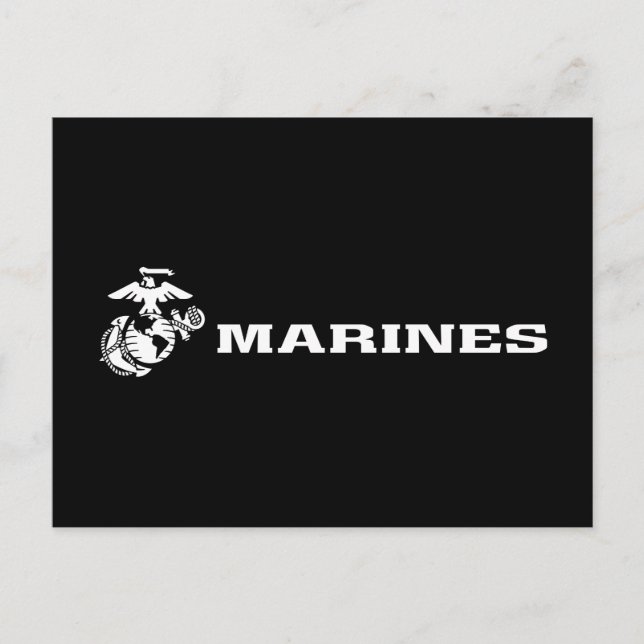 Cartão Postal De Festividades Logotipo USMC - Branco (Frente)