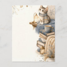 Loja de Livros do Gatinho de Inverno Aconchegante