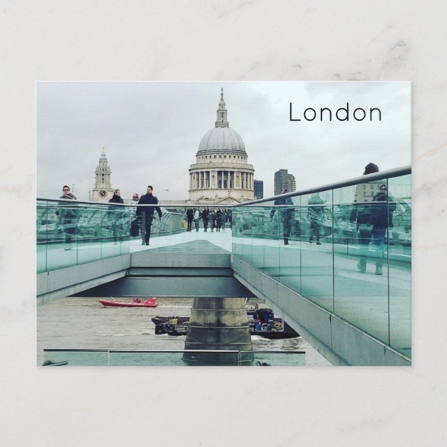 Cartão Postal De Festividades Londres - Catedral de Paul Rua (Frente)