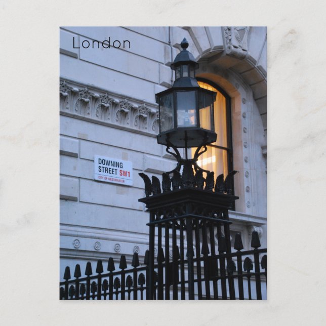 Cartão Postal De Festividades Londres - Downing Street (Frente)