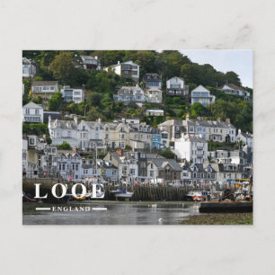 Cartão Postal De Festividades Looe Cidade Portuária de Cornwall à Beira-Mar 