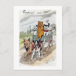 Cartão Postal De Festividades Loui Wain, Gatos & Cães,